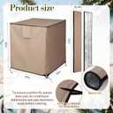 2 Pcs Khaki 32"x 30"x 30" Air Conditioner Covers for Outside, Ac and HVAC Line Cover Insulation Waterproof Heavy Duty Universal Air Conditioner Covers for Winter Outdoor Unit and Copper Pipe