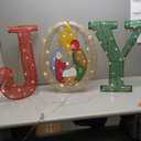 Tuanse 3 Pcs Outdoor Joy Christmas Decoration 35 Inch Large Lighted Joy Christmas Yard Sign with Nativity Scene Set Outdoor Xmas Decorations for Patio Garden Lawn Porch Xmas Holiday Outside Indoor