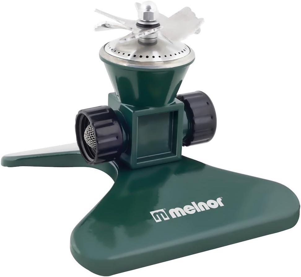 Melnor Revolving Sprinkler; Heavy-Duty Metal Construction; Waters up to 35' Diameter (7800),Green