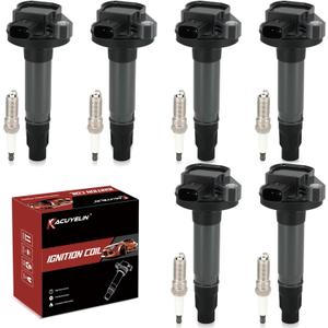 UF553 Ignition Coil Pack and Iridium Spark Plugs Set of 6 Compatible with Ford Edge Flex Taurus Lincoln MKS MKT MKZ MKX Mercury Sable 2008 2009 2010 2011 2012 2013 2014 2015 2016 3.7L 3.5L V6,DG520