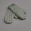 KitchenAid Gingham Oven Mitt 2-Pack Set, Pistachio, 7"x13"