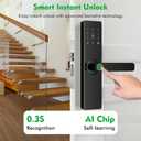 Smart Fingerprint Door Lock, Keyless Entry Front Door Lock Deadbolt with Doorbell, Smart Mortise Lock Built in App Control, IC Card, Keys, Anti-Peep Touchscreen, Perfect for Home/Apartment (Black)