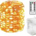 Twinkle Star 300LED 99FT Copper Wire String Lights Battery Operated 8 Modes Fairy Lights with Remote Waterproof Fairy String Lights for Outdoor Christmas Lights Wedding Party Decoration Warm White