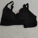 OEAK Womens Wireless Bras Push Up Support Full Coverage Bralettes No Underwire Bra Comfortable Everyday Seamless Tshirt Bras (X-Large, Black)
