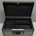 Medicine Lock Box with Key, Aluminum Alloy Box for Medication, First Aid Box with a Removeable Tray to Store Medicines & Pills for Home, Black 12 * 7.68 * 7.87 Inch