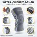 CAMBIVO 2 Pack Knee Brace for Men and Women, Knee Sleeves with Patella Gel Pad and Side Stabilizers, Knee Compression Sleeves for Knee Pain Relief, Running, Workout-Elite Motion Series (Gray, Medium)