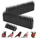 Aqjbh Bird Spikes, 20 Pack Squirrel Raccoon Pigeon Cat Animal Deterrent Spikes Anti-Climb for Outside Anti Animal Defender Spikes Outdoor to Keep Birds Away Black
