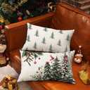 DFXSZ Christmas Pillow Covers 12x20 Inch Set of 2 Christmas Tree Decorative Throw Pillows Winter Christmas Decor for Home Couch TH-35B12 (Green)
