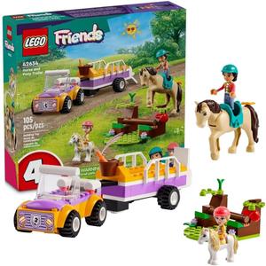 LEGO Friends Horse and Pony Trailer Playset, Building Toy for Kids, Creative Play Gift with Liann and Zoya Characters and 2 Animal Figures, Toy for 4 Year Olds and Up, 42634