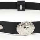 Hat Bands for Cowboy and Cowgirl Western Accesories for Men and Women Leather Style Hat Belt Band (Black and Silver)