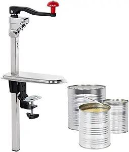 Commercial Manual Can Opener Table Industrial Heavy Duty Can Opener with Plated Steel Base Adjustable Height Up to 13" Tall for Restaurant Kitchen Hotel Bar