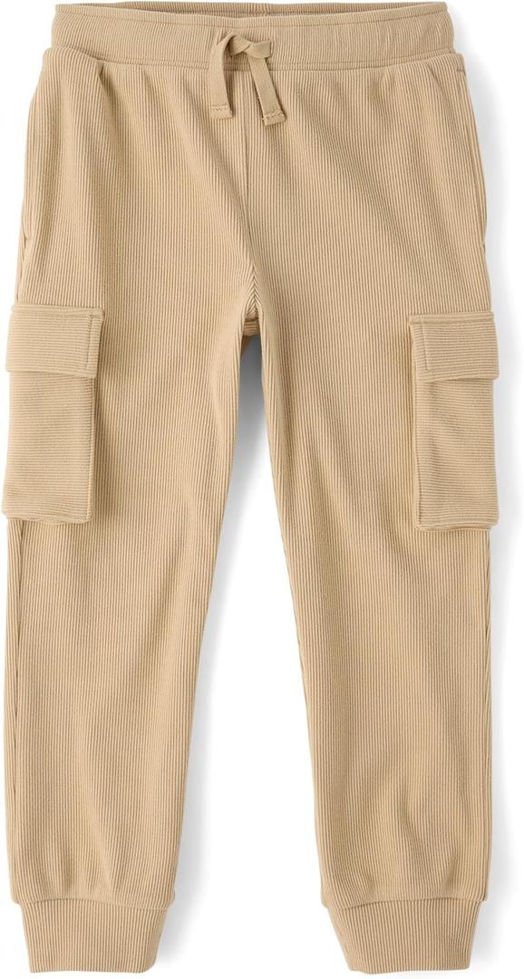 The Children's Place Boys' Active Sueded Rib Cargo Jogger Pants, Large