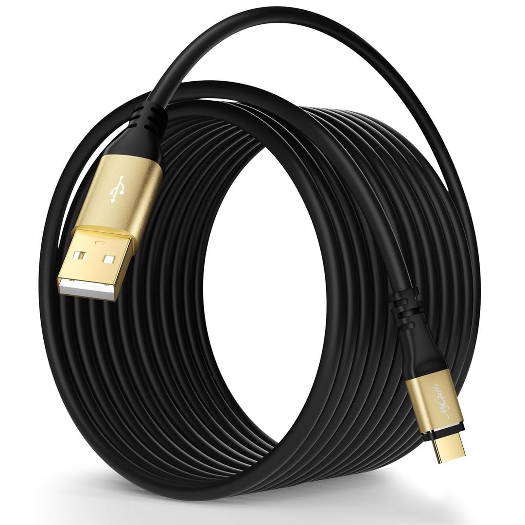 USB to USB C Cable 30FT, Extra Long USB A to USB C Charger Cord, 3A Fast Charging, Compatible with iPhone 17 16 15 Pro Max Plus Air, Samsung Galaxy S25 S24 S23, LG, Car Play and More