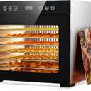 650W Food Dehydrator, 8-Tray Stainless Steel Dehydrator Machine with Adjustable Timer & Temperature, Overheat Protection, Fruit Dehydrator for Jerky, Herbs, Dog Treats, Interior Light