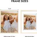 Hongkee 11x14 Picture Frame, Made of Solid Wood with Real Glass, Display Pictures 8x10 with Mat or 11 x 14 without Mat - Wall and Tabletop (Natural, 1 Pack)