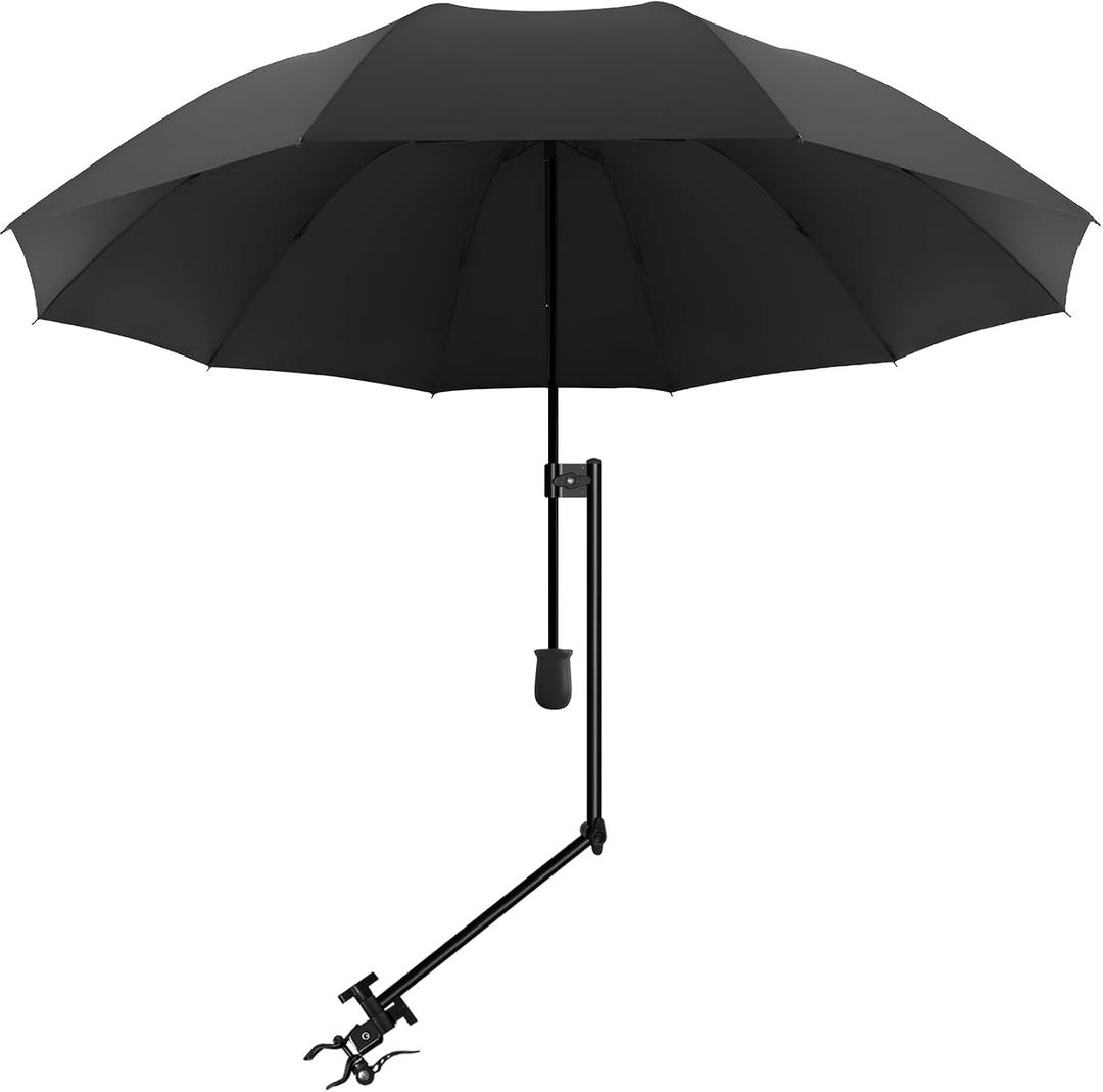 XLINGZA UPF 50+ Beach Umbrella with Adjustable Universal Clamp, Large