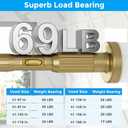 MEXAU Tension Curtain Rods 41-67 Inch, Gold, One-Click, Heavy Duty
