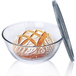 Ajrwiiy Large Glass Bowl for Sourdough Bread Making, 4.7 Quart Glass Mixing Bowl for Sourdough Bread with Lid, Clear Breads Proofing Bowl with Covers, Ideal for Kitchen, Storage