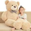 Poutmac 47 inch Giant Teddy Bear Stuffed Animal Brown Big Plush Teddy Bear Valentine's Gift for Girlfriend Soft Stuffed Bear Animals for Christmas, Birthday, Mother's Day