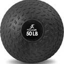 ProsourceFit Slam Medicine Balls 50lbs Smooth and Tread Textured Grip Dead Weight Balls for Strength and Conditioning Exercises, Cardio and Core Workouts