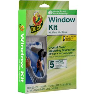 Duck Brand Indoor 5-Window Shrink Film Insulator Kit, 62-Inch x 210-Inch, 286217
