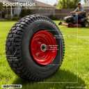 13x5.00-6 Tubeless Tire with Wheel,13x5-6 Tubeless Lawn Tractor Wheel with 3"-6" Offset Hub and 3/4" or 5/8" Bushings Puncture-Proof Tire, UP to 40% RUBBER content