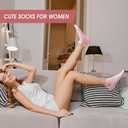 Glamorstar Womens Ankle Socks 5 Packs Pastal Cute Low Cut Socks (One Size)