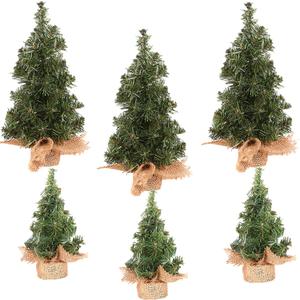 Tabletop Mini Christmas Tree, 7.87" / 11.81" Artificial Christmas Tree Xmas Miniature Pine Christmas Tree Perfect for Christmas Decorations, Home, Kitchen, Dining Table (6 PCS)