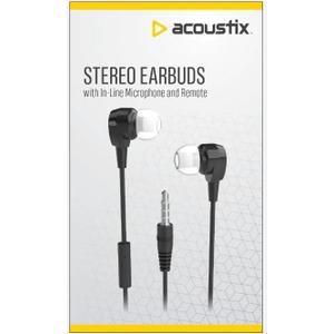 Acoustix Stereo Earbud Headphones with Microphone - Black 2ct. + 
Acoustix™ Auxiliary Braided Audio Cable