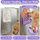 Dog Lick Mat with Suction Cups, Slow Feeder & Enrichment Mat for Dogs & Cats, Silicone Feeding Mat for Wet & Dry Food, Anxiety Relief, Mess-Free Foldable Pocket Design, Purple