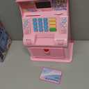 ATM Piggy Bank for Kids ATM Bank Cash Coin Saving for Real Money with Debit Card Coin Recognition, Balance Calculator, Electronic Savings Safe Box Gift for Ages 6-13 Piggy Bank (Pink)