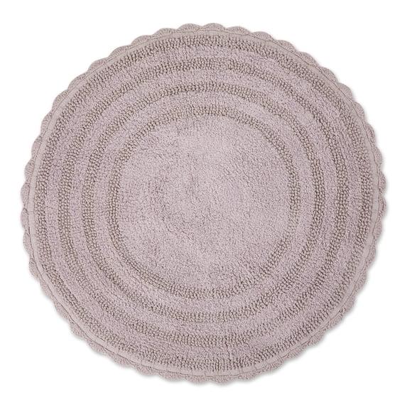 DII Dusty Lilac Round Crochet Bath Mat