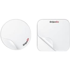 GripoGo Nano Adhesive Stickers (100pcs) - Heavy-Duty Double-Sided Clear Gel Mounting Pads - Washable, Reusable & Traceless Sticky Squares & Circles for Multi-Surface Use, Rug Grip, Wall & DIY Projects, Pack Of 2