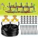 HIRALIY 100ft Drip Irrigation Kit Plant Watering System 8x5mm Blank Distribution Tubing DIY Automatic Irrigation Equipment Set for Garden Greenhouse Flower Bed Patio Lawn