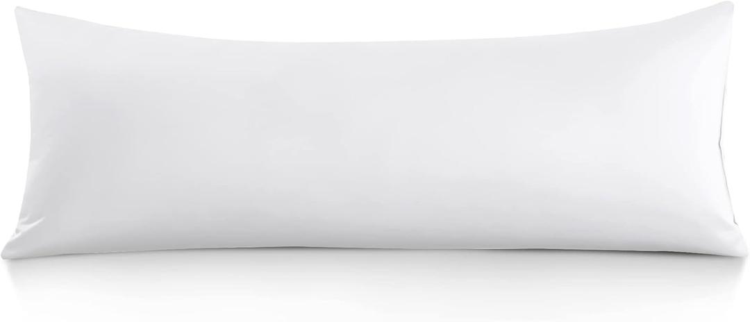 Oubonun 100% Cotton Body Pillowcase - 800 Thread Count/21x54, Moisture Absorbent and Breathable, Premium Hotel Body Pillow Cover for All Seasons, White