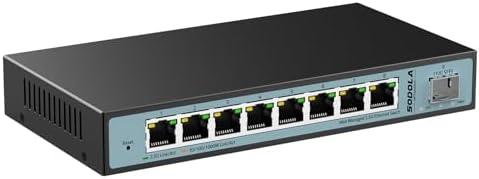 SODOLA 9 Port 2.5Gb Smart Web Ethernet Switch,1 10G SFP Slot&8 x 2.5G Base-T Ports,Link Aggregation, LACP/QoS/VLAN/IGMP Supported, Metal Fanless Managed Multi-Gigabit Switch