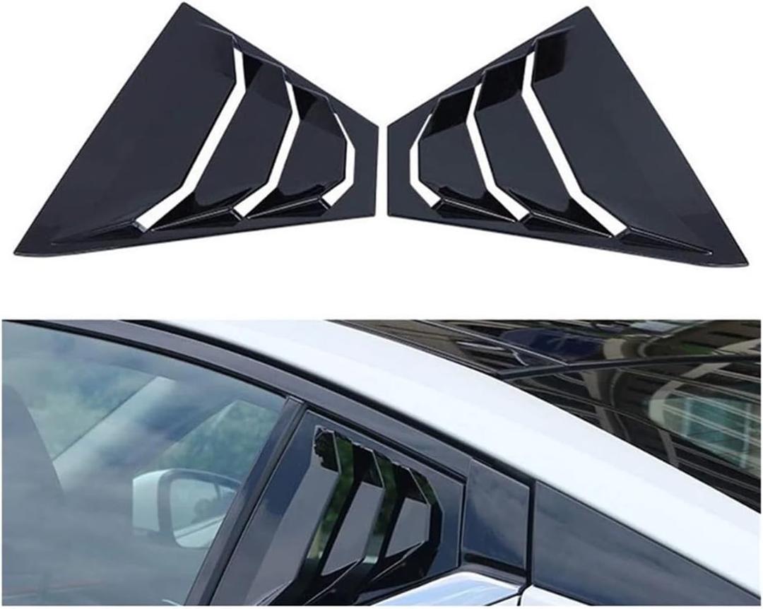 Racing Style ABS Material Rear Side Window Louvers Air Vent ScoopShades Cover Blinds Trim for Altima 2019 2020 2021 2022 2023 2024 2025 (Bright Black)