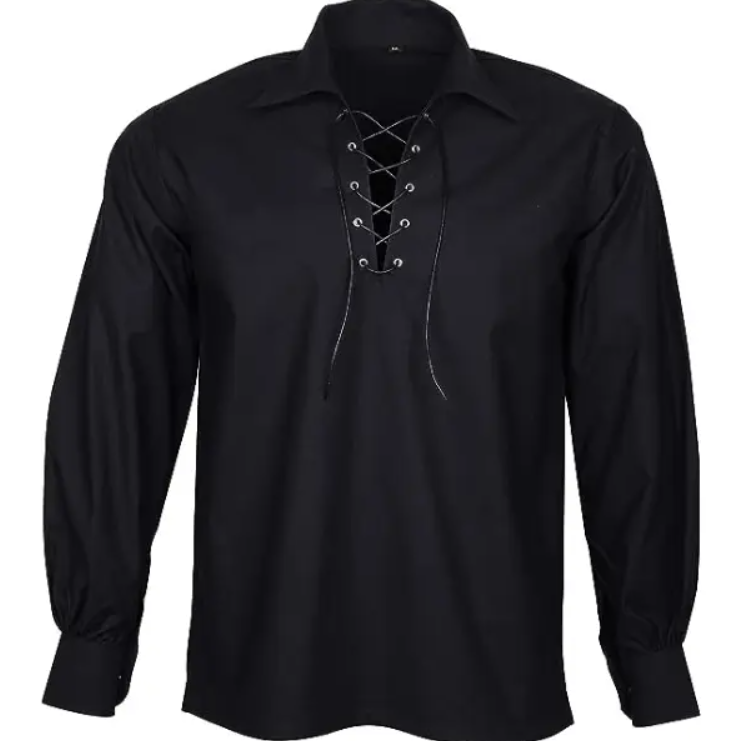 Black Jacobite Ghillie Shirt | Celtic Kilt Shop
Size 7XL