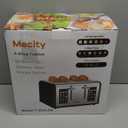 Mecity 4 Slice Toaster with Touch Screen Control, 4 Wide Slots, Stainless Steel Smart Bread Toaster for Bagels, Muffins, Waffles, Dual Control Panel, Timer, Defrost, Reheat, 120V 1650W