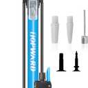 Topward Bicycle Tire Pump Portable, Hand Air Pump for Bike Exercise Balls Inflatables, Fits Presta & Schrader Valve, Bike Floor Pump with Ball Pump Needle for Soccer Volleyball Basketball Inflator (Blue)