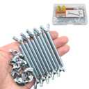 20 Pcs 1/4"-20 x2-1/2 Wing Screw Bolts and Wing Nut Kit Butterfly Screws and Nut with Hand Twist Tighten Wing Head Zinc Plated Hardware Fitting Fastenings Assortment Kit (Silver)