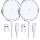 for MagSafe Charger: Magnetic Wireless Charging Pad for iPhone 17 16 15 14 13 12 Series & AirPods 4-2 Pro, Strong Magnet, Aluminum Alloy, USB-C/A Ports, Ultra-Thin & Portable, Ideal for Desk & Bedside