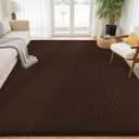 Sour Lemon 8x10 Area Rugs for Living Room Bedroom, Brown Rug Large Carpet