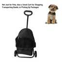 SUNGOOYUE Foldable Pet Stroller, 3 Step Folding Design Lightweight Easy Assembly with Canopy for Small Dogs Cats Outdoor Use (Black)