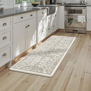 KIMODE Anti Fatigue Kitchen Mats,Light Grey Distressed Kitchen Runner Rugs, Size: 59"L x 24"W x 0.5"Th
