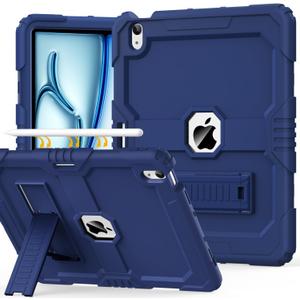 OKP Case for New iPad Air 13 inch M3 (2025), for iPad Air 13-inch M2 (2024), Heavy Duty Shockproof Rugged iPad Air 13'' Protective Cover with Pencil Holder & Built-in Stand, Navy Blue