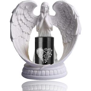 Small Urns for Human Ashes Guardian Angel Wings Heart Mini Cremation Urn for Ashes Adult Memorial Ashes Keepsake Urn for Female Male,Wings