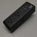 Surge Protector Outlet Extender - with Rotating Plug, 6 AC Multi Plug Outlet with 4 USB Ports (2 USB C), 1800 Joules, 3-Sided Swivel Power Strip with Spaced Outlet Splitter for Dorm, Office, Black