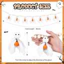 Preboun 7ft Pumpkin Ghost Garlands with Wooden Beads Farmhouse Rustic Pumpkin Banner Hanging Ornaments for Thanksgiving Day Fall Halloween Wall House Yard Outdoor Decor Supplies