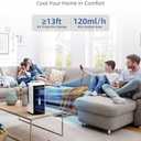 XAMATTS Portable Air Conditioners w/Remote,1.7L Desktop Mini Air Conditioner w/7 Color LED Lights, 120° Oscillating Evaporative Air Cooler w/3 Speeds & 7H Timer for Bedroom, Office Indoor Use